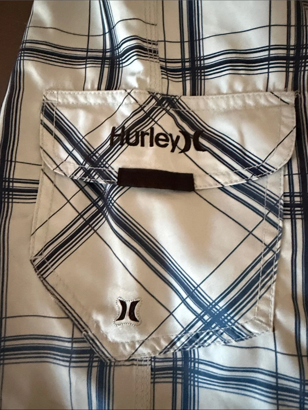 Men’s Blue Hurley Board Shorts with Blue Plaid - size 33